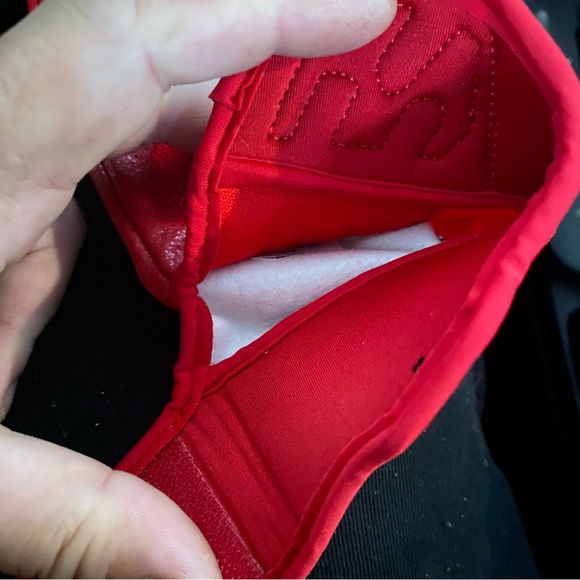 Nike Trout Force Edge Batting Gloves 2.0 Youth Large Red/Metallic Chrome - Picture 9 of 15